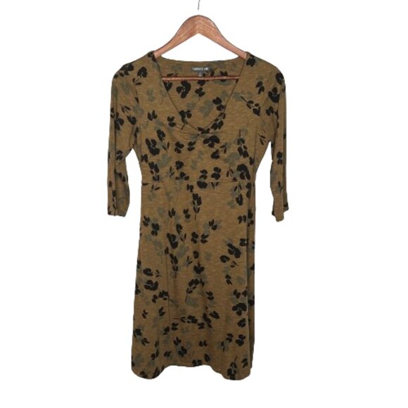 Toad & Co Womens Rosalinda Organic Cotton Blend Dress Size S Olive Green Floral - Picture 1 of 9